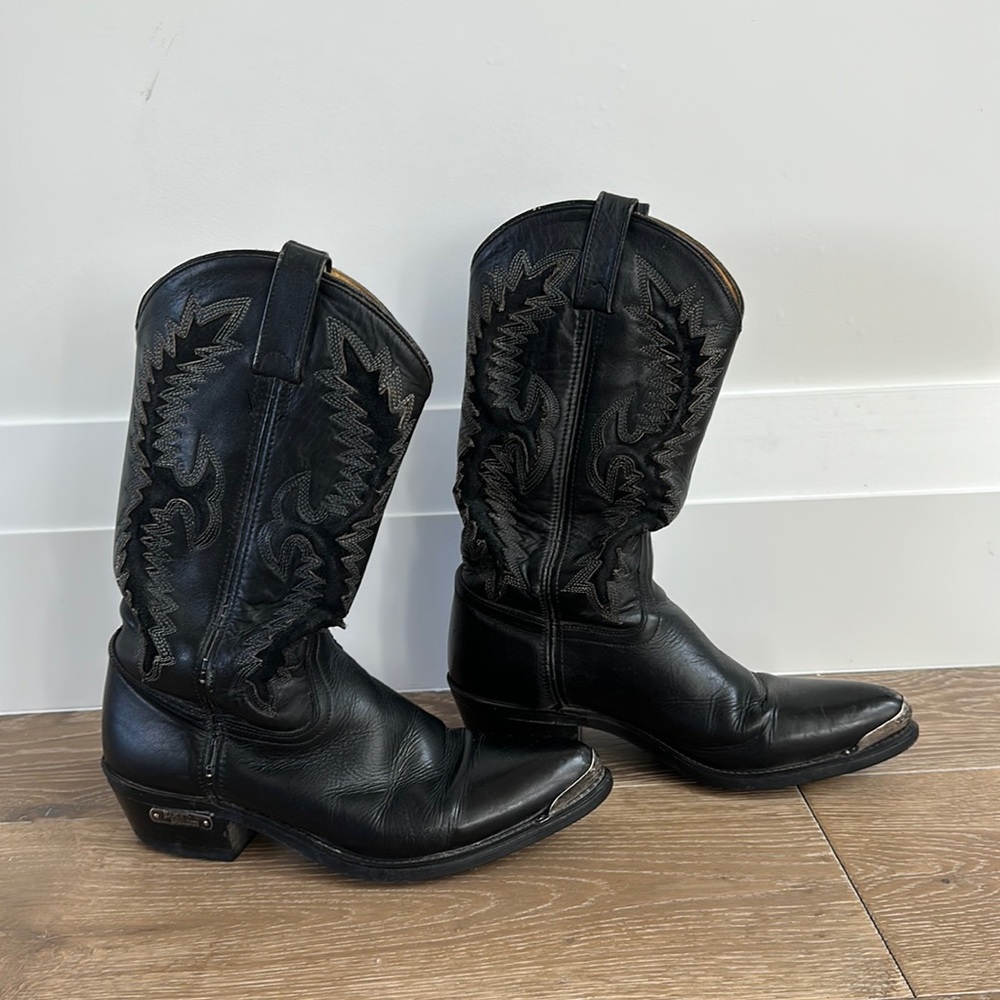 Harley Davidson Hypalon Vintage Black Cowboy Boots 9